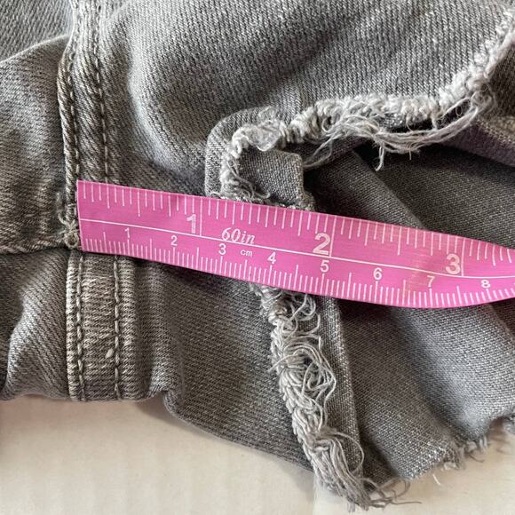 Hollister Womens Jean Shorts Juniors Size 9 High Rise Gray Denim Stretch Shorts - Picture 6 of 7